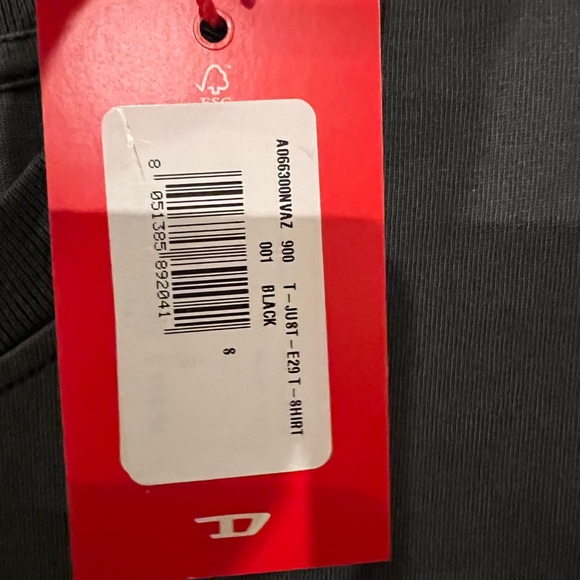 Diesel graphic tee washed black. Nwt. Size small. - Picture 3 of 3